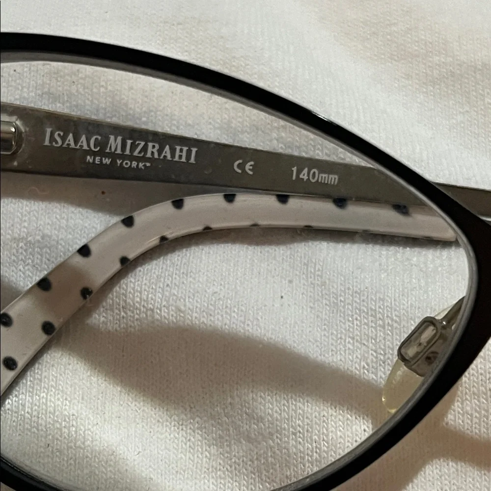Isaac Mizrahi IM 30015A Eyeglasses Black Frame Glasses with White Polka Dots